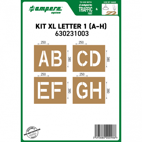Schablonensatz KIT Buchstaben A-H XL